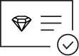 A diamond with a check mark next to it.