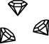 A black and white drawing of diamonds on a white background.