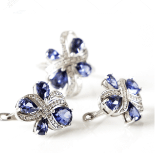 Blue sapphire and diamond cufflinks.