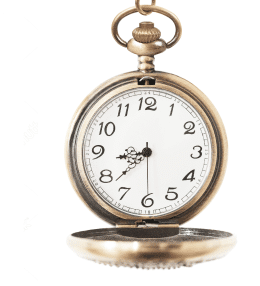A pocket watch on a white background.
