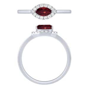 Marquise garnet and diamond engagement ring.