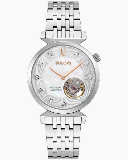 Bulova women's diamond heart automatic watch clearance
