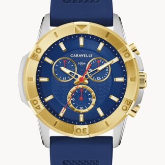 A blue and gold watch.