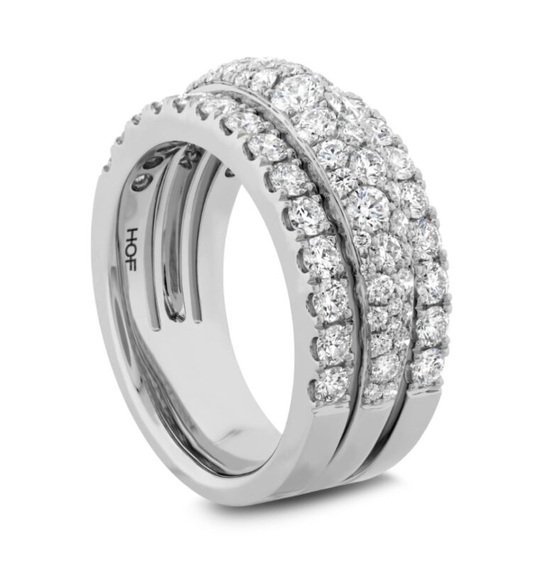 HEARTS ON FIRE GRACE TRIPLE ROW SMALL DOMED RING HFRGTRSD01718W - Image 3