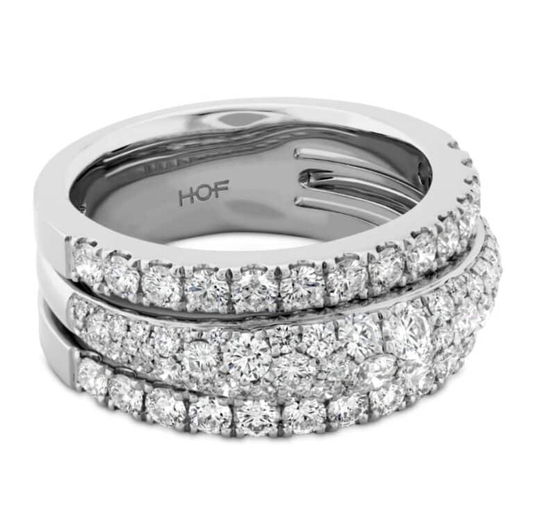 HEARTS ON FIRE GRACE TRIPLE ROW SMALL DOMED RING HFRGTRSD01718W - Image 4