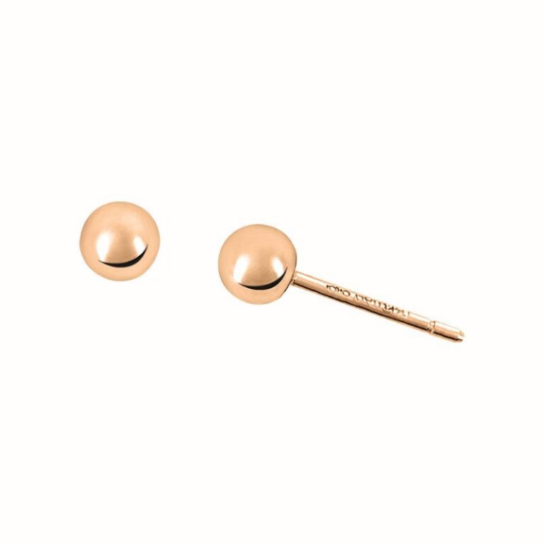 5MM ROSE GOLD BALL STUD EARRINGS - Image 3
