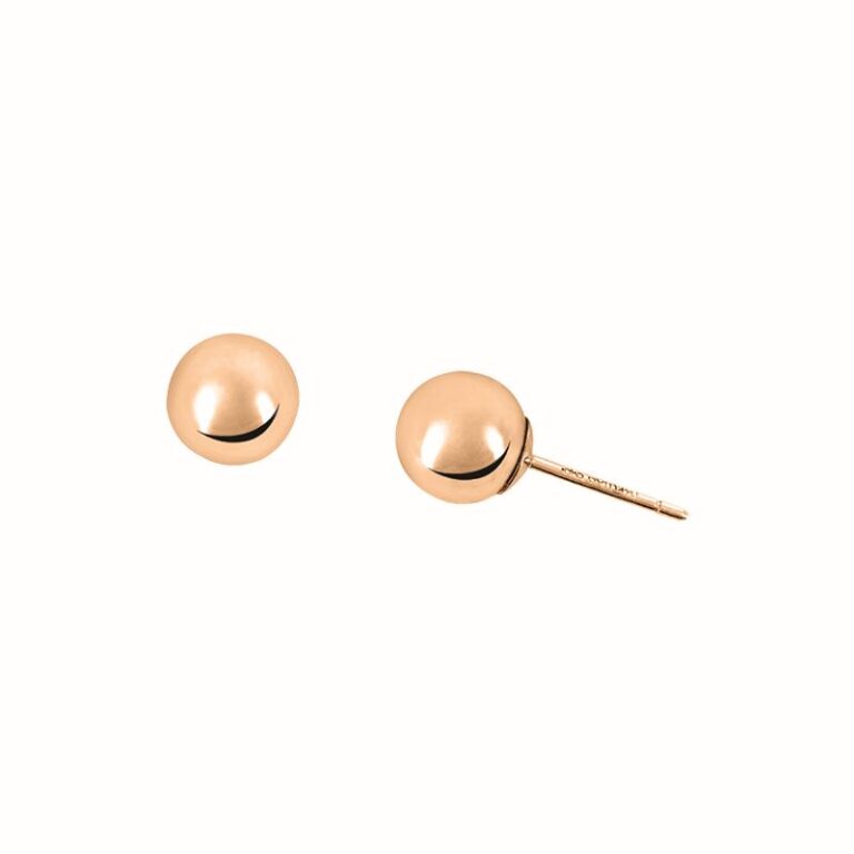8MM ROSE GOLD BALL STUD EARRINGS - Image 3