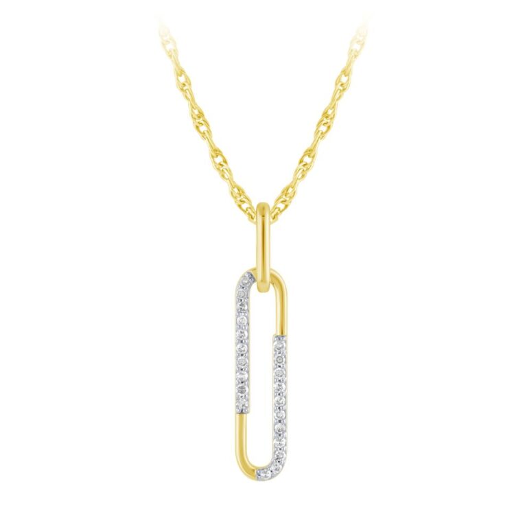 0.10 CT DIAMOND PAPERCLIP PENDANT