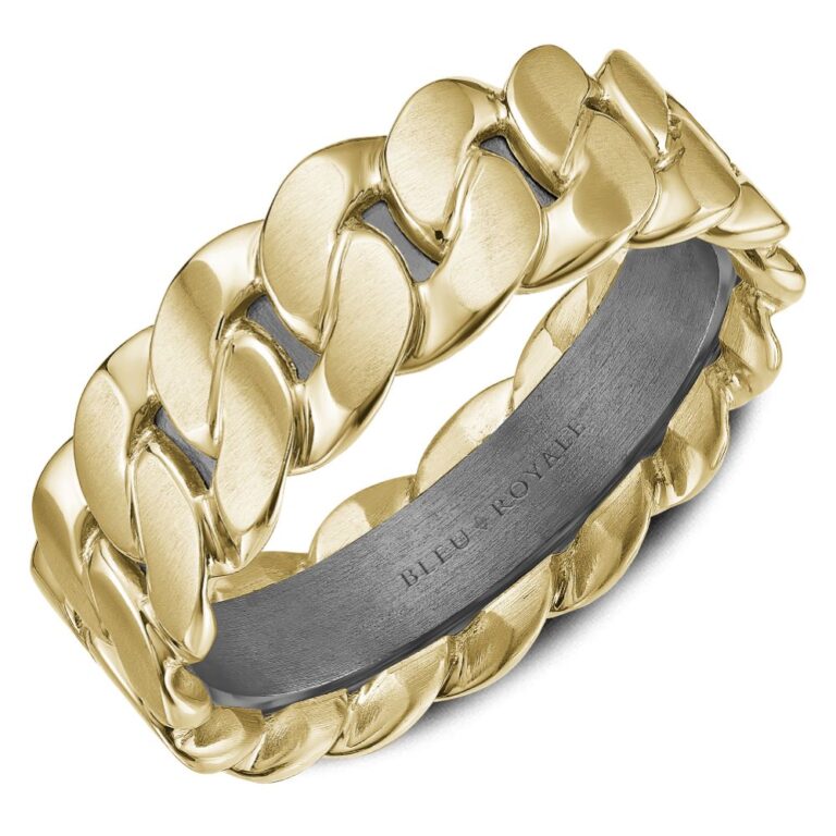 MEN'S TANTALUM AND YELLOW GOLD BAND - Image 2