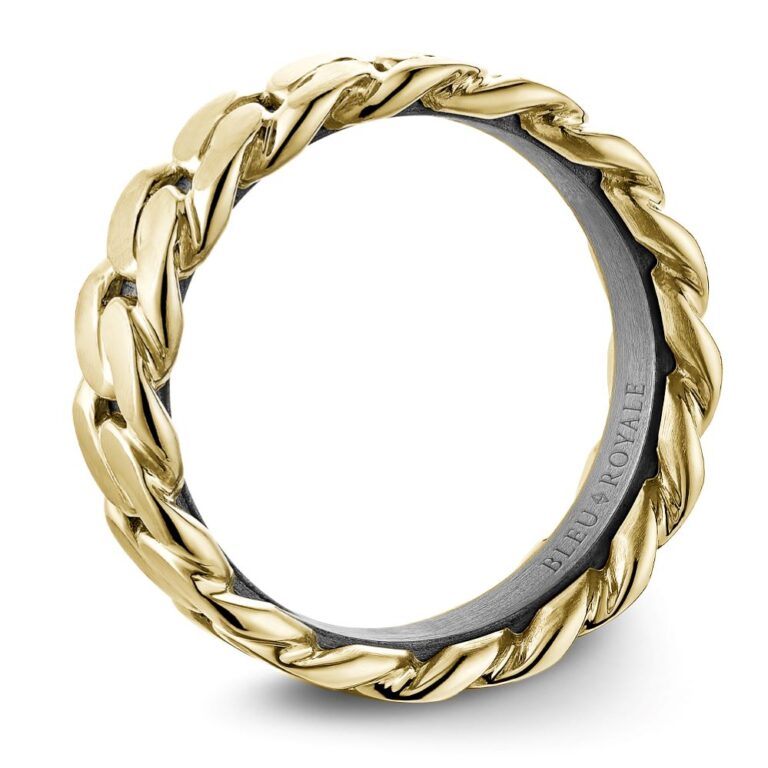 MEN'S TANTALUM AND YELLOW GOLD BAND - Image 3