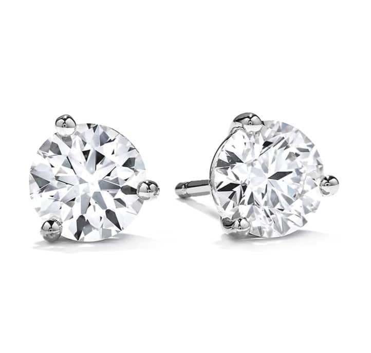 Hearts On Fire Three-Prong Stud Earrings