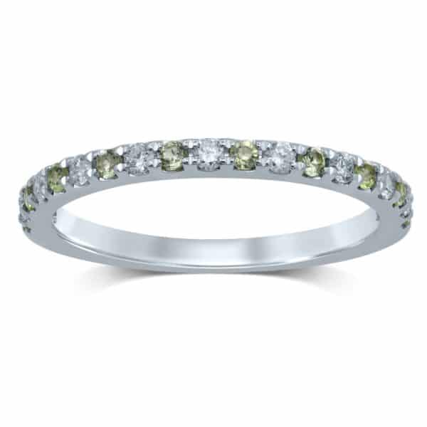 PERIDOT AND DIAMOND PAVÉ SET BIRTHSTONE BAND