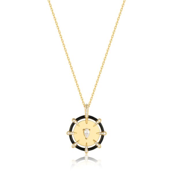 ANIA HAIE GOLD SPARKLE POINT MEDALLION NECKLACE N053-08G