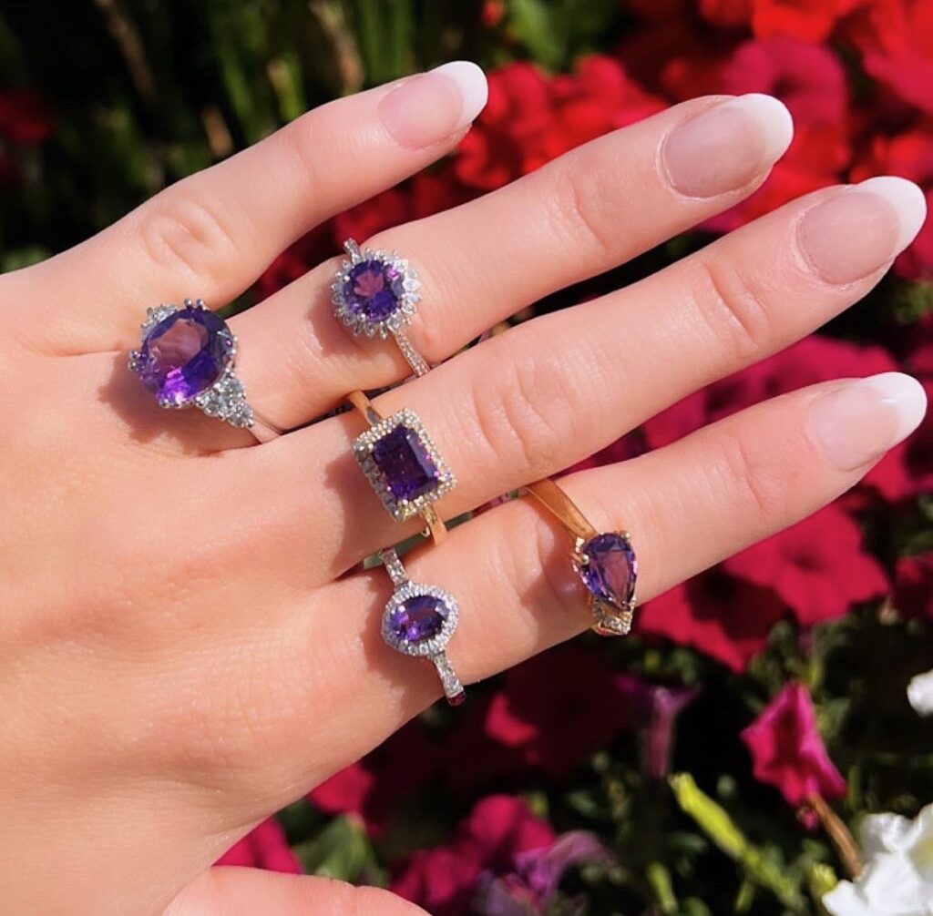 Amethyst rings