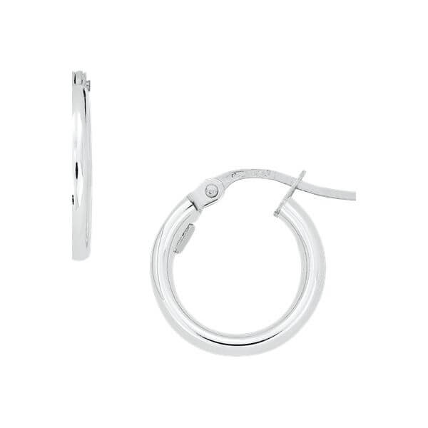 White gold round hoops
