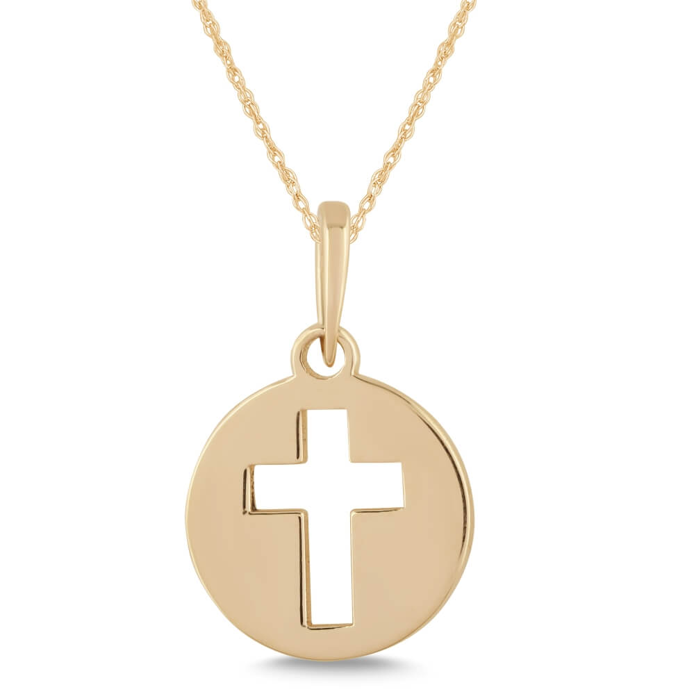 Yellow gold cross necklace