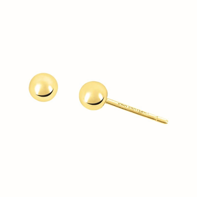 Yellow gold ball stud earrings