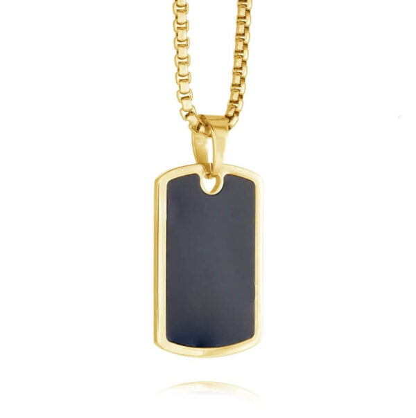 ITALGEM STEEL MATTE CENTER DOG TAG PENDANT SP152