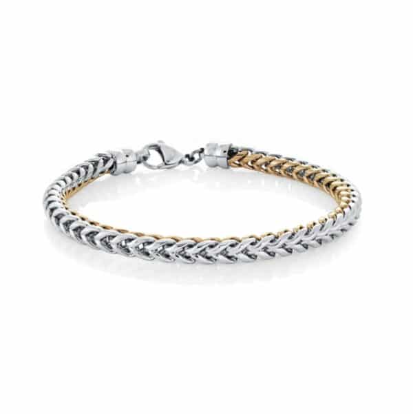 ITALGEM STEEL 5MM ROUND FRANCO LINK BRACELET SMB459-8.5