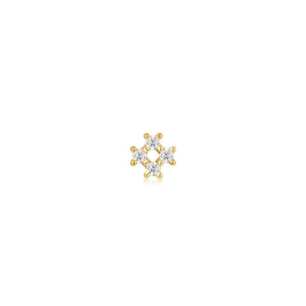 ANIA HAIE GOLD SPARKLE CROSS BARBELL SINGLE EARRING E047-13G