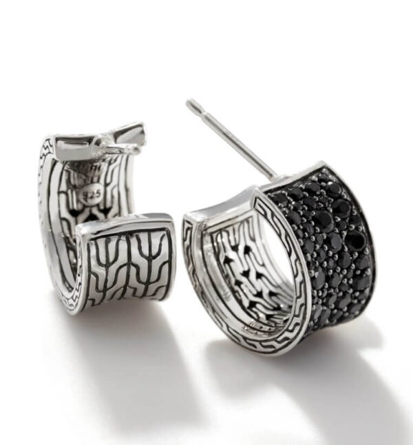 JOHN HARDY CARVED CHAIN J HOOP EARRING EBS9004974BLSBN - Image 3