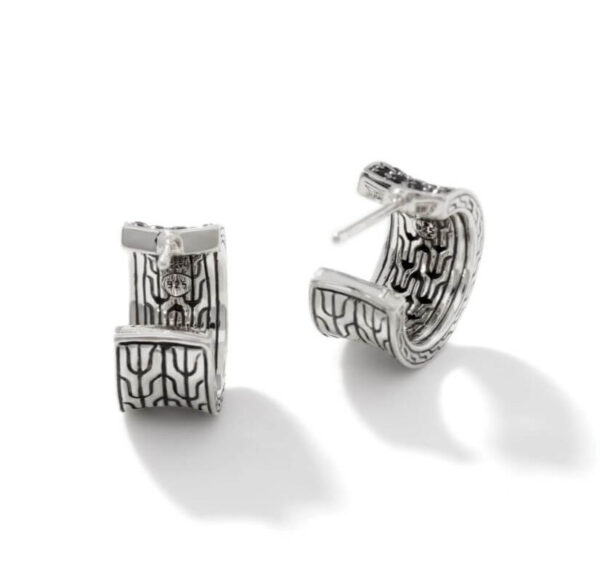 JOHN HARDY CARVED CHAIN J HOOP EARRING EBS9004974BLSBN - Image 4