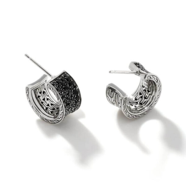 JOHN HARDY CARVED CHAIN J HOOP EARRING EBS9004974BLSBN