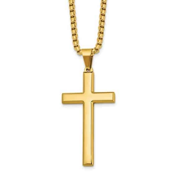 Men's stainless steel cross pendant