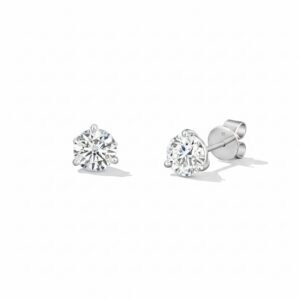 HEARTS ON FIRE THREE-PRONG STUD EARRINGS 3SIE01008W