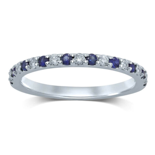 SAPPHIRE AND DIAMOND PAVÉ SET BIRTHSTONE RING