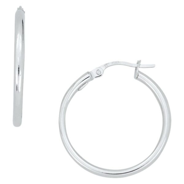 20MM WHITE GOLD ROUND HOOPS