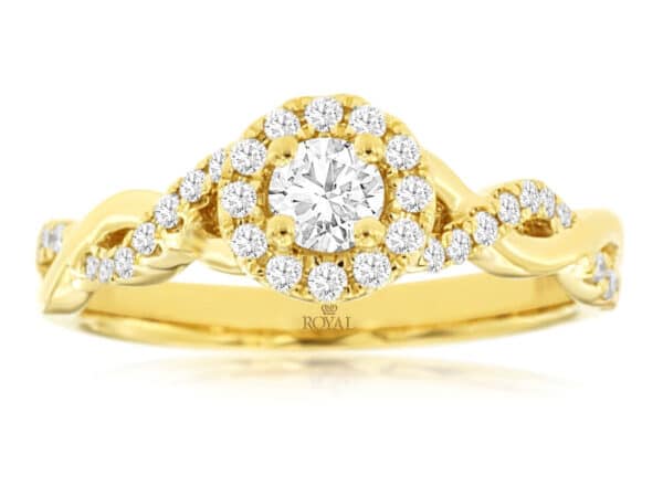 0.50 CT ROUND DIAMOND HALO ENGAGEMENT RING C9087D