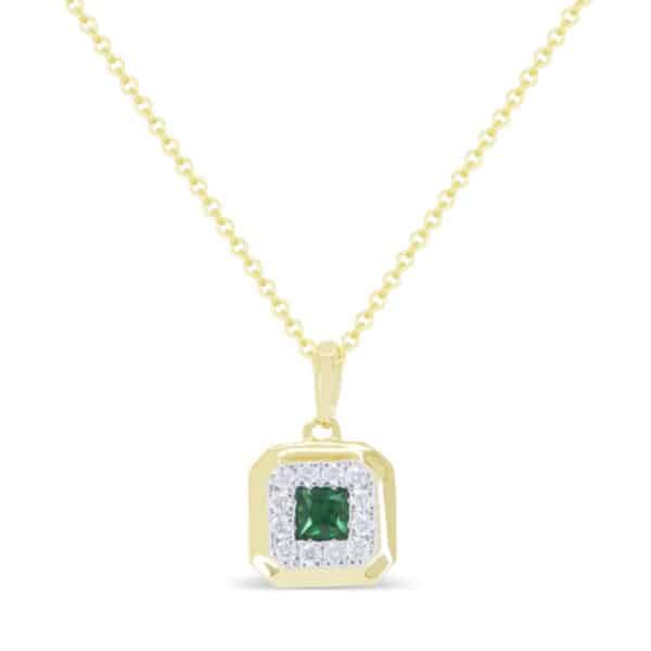 EMERALD AND DIAMOND PENDANT