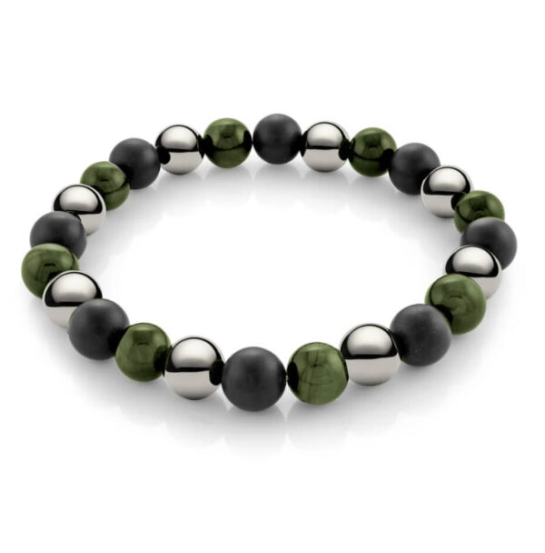 ITALGEM STEEL 8MM BEADED BRACELET BB-310-M