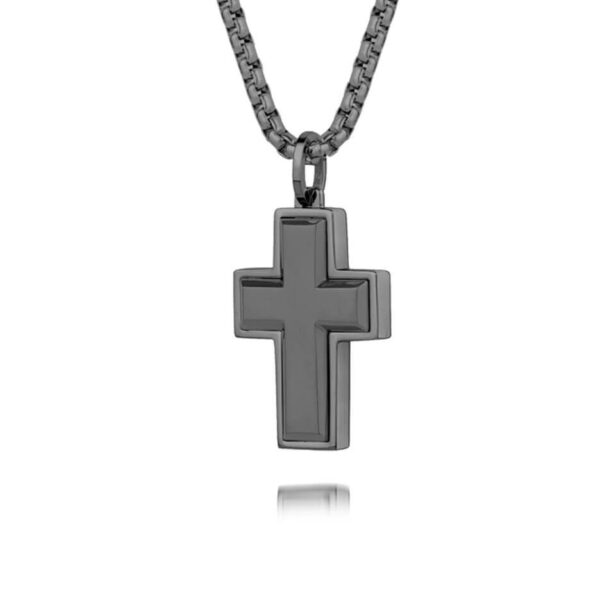 ITALGEM STEEL EDGED CROSS PENDANT SC188