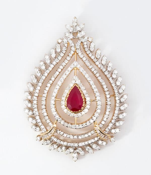ESTATE 3CT DIAMOND FASHION PENDANT WITH INTERCHANGEABLE GEMSTONE CENTER - Image 3