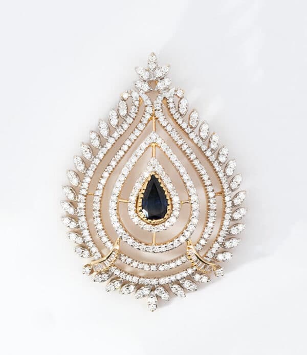 ESTATE 3CT DIAMOND FASHION PENDANT WITH INTERCHANGEABLE GEMSTONE CENTER - Image 5