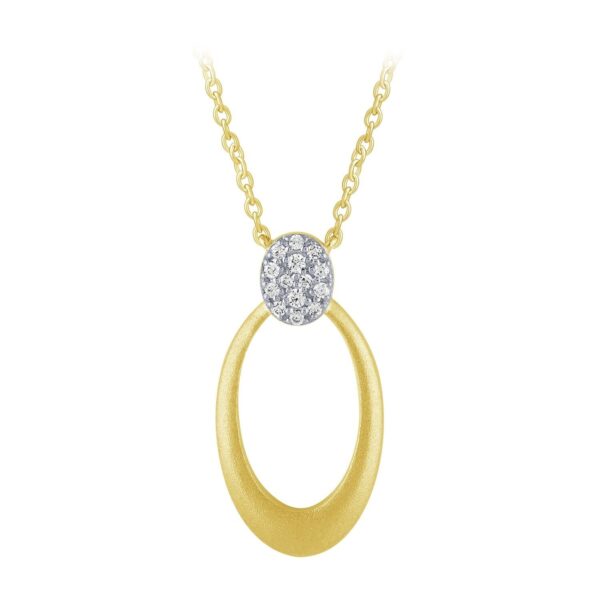 10K YELLOW GOLD OVAL DIAMOND NECKLACE M6288 - Image 2