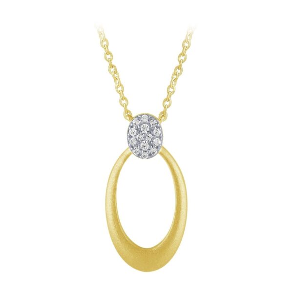 10K YELLOW GOLD OVAL DIAMOND NECKLACE M6288 - Image 3