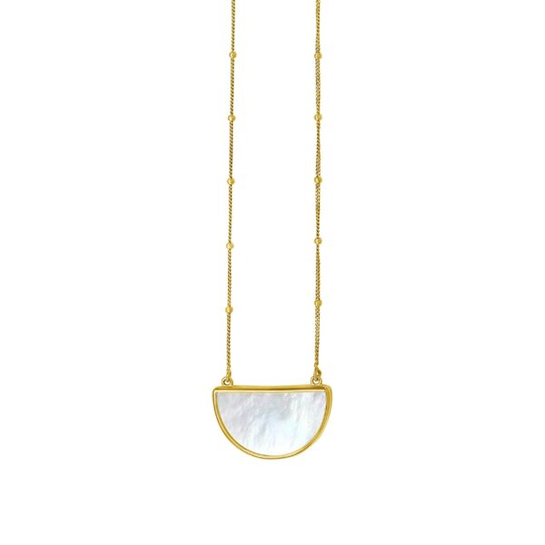 14K MOP HALF MOON NECKLACE C16248-18