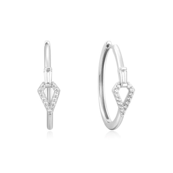 ANIA HAIE SILVER CUBIC ZICONIA GEOMETRIC HOOPS E059-17H