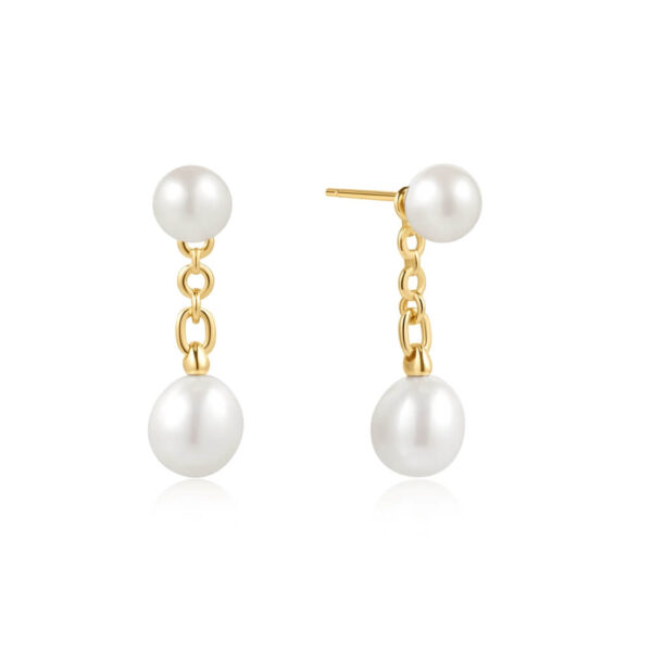 ANIA HAIE GOLD FRESHWATER PEARL STUD EAR JACKETS E058-06G