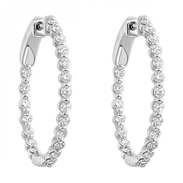 14K DIAMOND HOOP EARRINGS ER35875-4WB