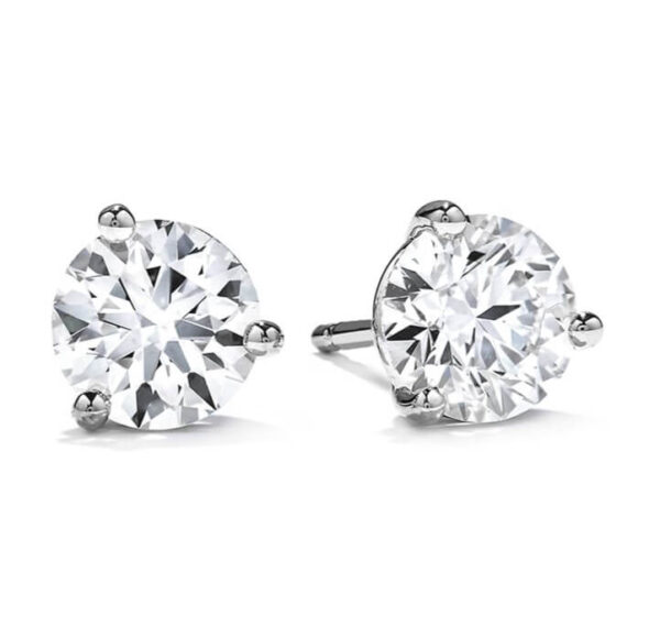 HEARTS ON FIRE THREE-PRONG STUD EARRINGS 3SIE00338W