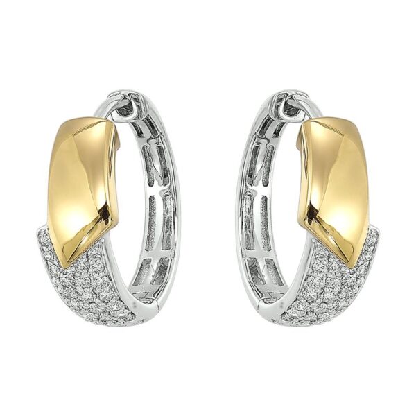 14K WHITE YELLOW GOLD DIAMOND EARRINGS ER37691-4WYB