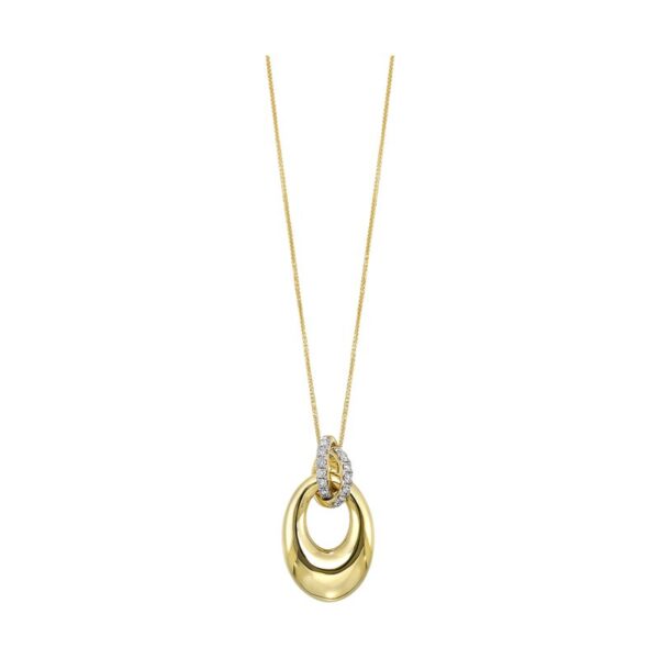 14K YELLOW GOLD DIAMOND PENDANT PD10982-4YC - Image 2