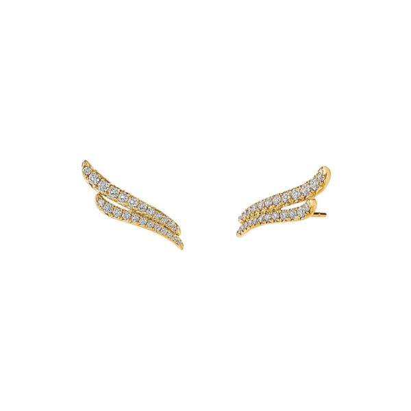 HEARTS ON FIRE VELA DOUBLE ROW CLIMBER EARRING UU28038YGHV045