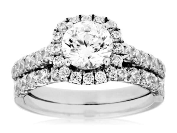 14K WHITE GOLD SEMI-MOUNT WEDDING SET WC7615S