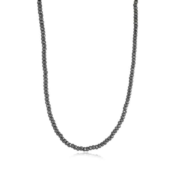 ITALGEM STEEL GUNMETAL HEMATITE NECKLACE BN-11-22