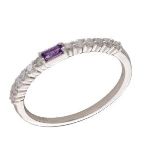 10K AMETHYST & DIAMOND RING M6774